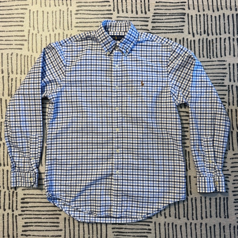 Ralph Lauren Polo Men's Blue Checkered Shirt (M)